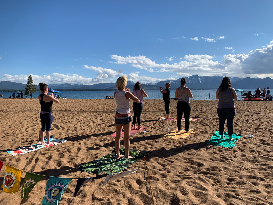 Beach Yoga with Lake Tahoe Yoga