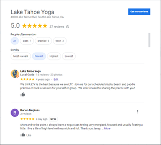 Testimonials about Lake Tahoe Yoga